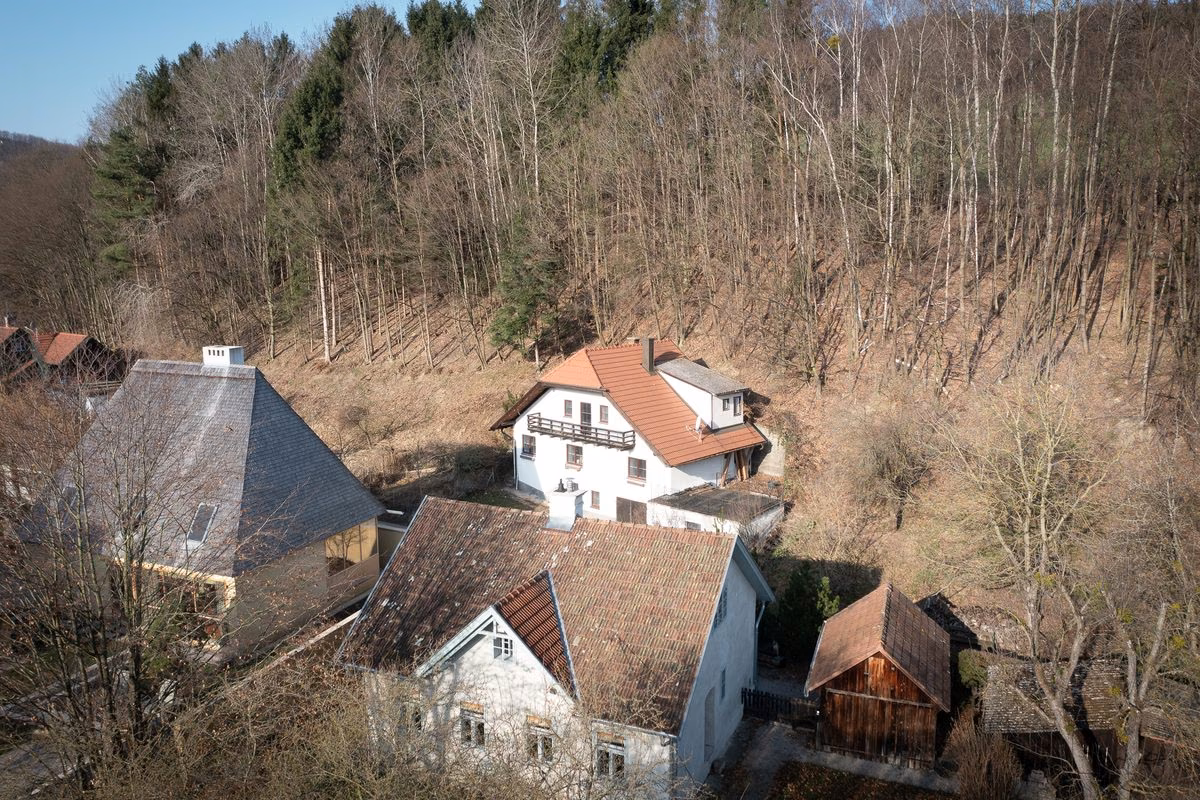 Am Fuß des Hügels, wo der Wald beginnt